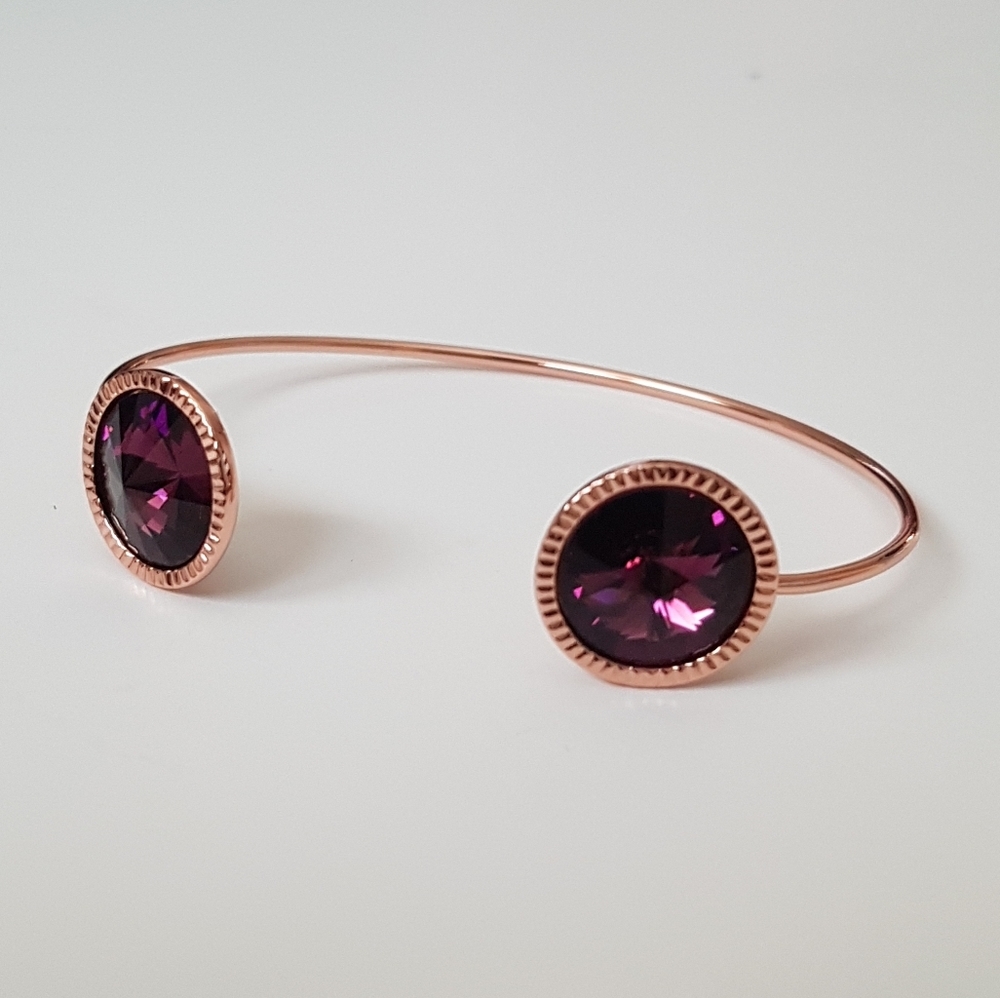 Ted Baker Rose Gold PLUM Revenna Rivoli Crystal Cuff